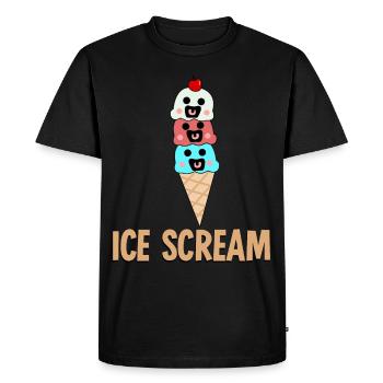 Crème glacée Crème glacée Sundae - T-shirt Premium bio Homme - noir - Devant - Nico (187cm)