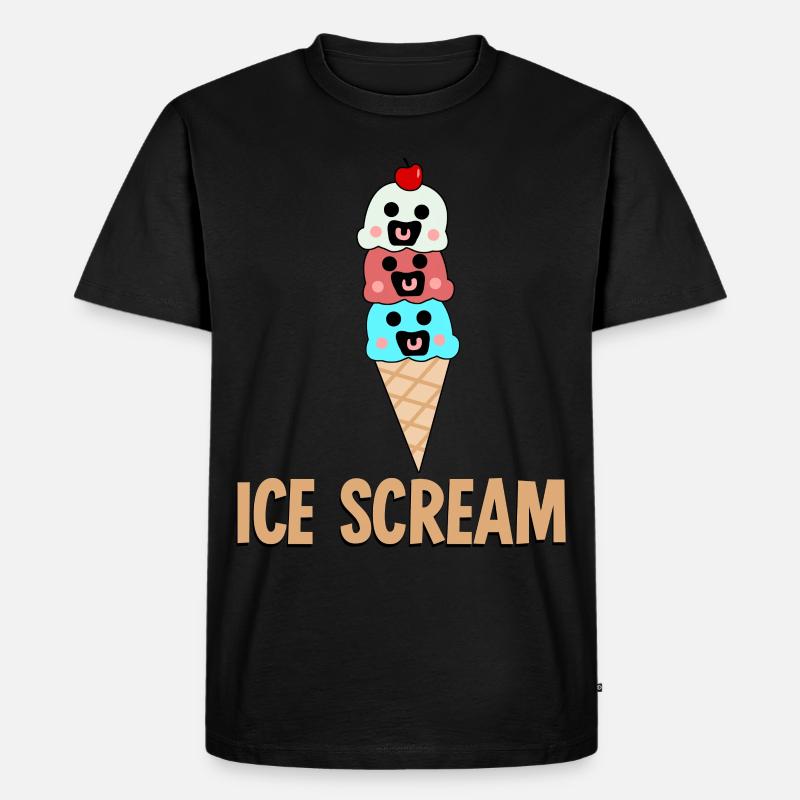 Eiscreme Eis Eisbecher - Männer Premium Bio T-Shirt - Schwarz