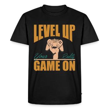 Améliorez votre jeu de réalité sur la citation de joueur rétro - T-shirt Premium bio Homme - noir - Devant - Nico (187cm)