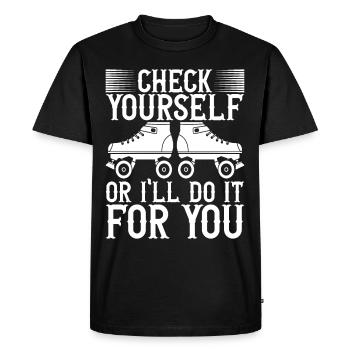 Roller derby - T-shirt Premium bio Homme - noir - Devant - Nico (187cm)