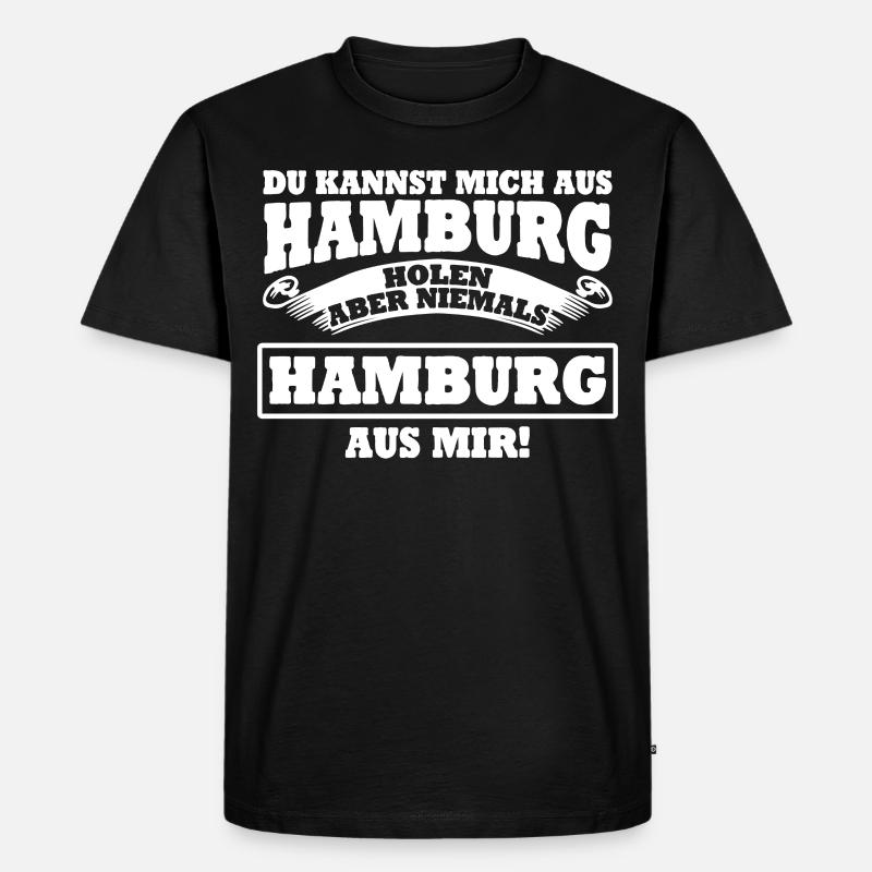 Hamburg Hamburger - Männer Premium Bio T-Shirt - Schwarz