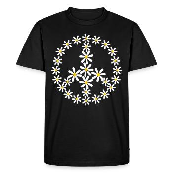 Paix Paix Signe Pacifisme - T-shirt Premium bio Homme - noir - Devant - Nico (187cm)