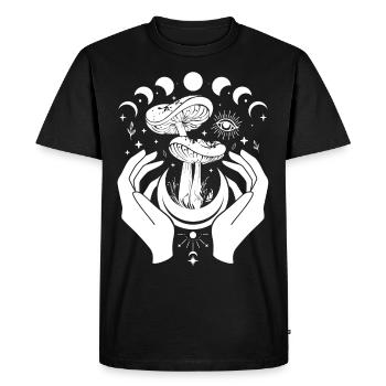 Boho Mushrooms Cottage Core Aesthetic Goblincore - Men's Premium Organic T-Shirt - black - Front - Nico (187cm)