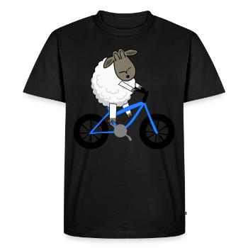 Moutons à vélo - T-shirt Premium bio Homme - noir - Devant - Nico (187cm)