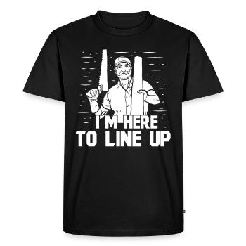 Installation au sol - T-shirt Premium bio Homme - noir - Devant - Nico (187cm)