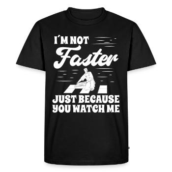 Je ne suis pas plus rapide juste parce que tu regardes - T-shirt Premium bio Homme - noir - Devant - Nico (187cm)