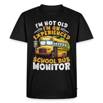Chauffeur d’autobus scolaire, chauffeur d’autobus, préposé d’autobus - T-shirt Premium bio Homme - noir - Devant - Nico (187cm)