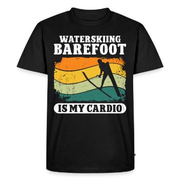 Le ski nautique pieds nus est mon cardio - T-shirt Premium bio Homme - noir - Devant - Nico (187cm)