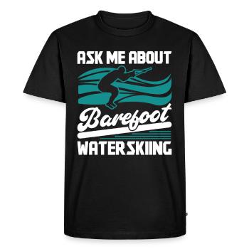 Barefoot Waterskiing - Men's Premium Organic T-Shirt - black - Front - Nico (187cm)