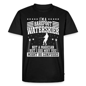 Ski nautique pieds nus - T-shirt Premium bio Homme - noir - Devant - Nico (187cm)
