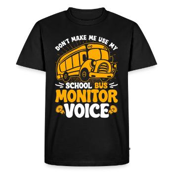 Chauffeur d’autobus scolaire, chauffeur d’autobus, préposé d’autobus - T-shirt Premium bio Homme - noir - Devant - Nico (187cm)