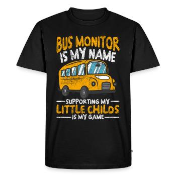 Chauffeur d’autobus scolaire, chauffeur d’autobus, préposé d’autobus - T-shirt Premium bio Homme - noir - Devant - Nico (187cm)