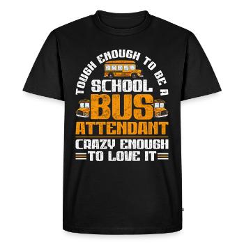 Chauffeur d’autobus scolaire, chauffeur d’autobus, préposé d’autobus - T-shirt Premium bio Homme - noir - Devant - Nico (187cm)