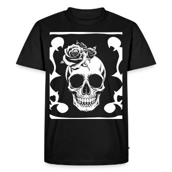 Horror Skull Skull Art Skull Gothic Heavy Metal - Men's Premium Organic T-Shirt - black - Front - Nico (187cm)