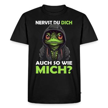 Guten Morgen - sarkastischer ironischer Bürohumor - Männer Premium Bio T-Shirt - Schwarz - Vorne - Nico (187cm)
