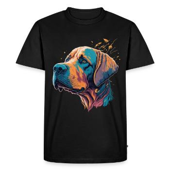 Vieux Labrador Chien Mâle Chien Chien Amour Dessin - T-shirt Premium bio Homme - noir - Devant - Nico (187cm)