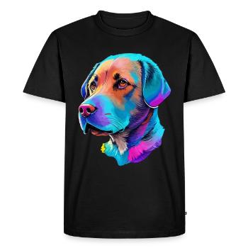 Coloré Labrador Dog Illustration Dog Love - T-shirt Premium bio Homme - noir - Devant - Nico (187cm)