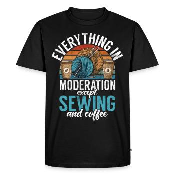 Seamstress and hobby seamstress sewing machine knitting - Men's Premium Organic T-Shirt - black - Front - Nico (187cm)