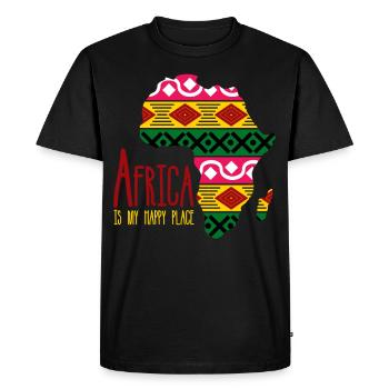 Afrique Vêtements Africains - T-shirt Premium bio Homme - noir - Devant - Nico (187cm)