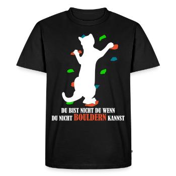 Bouldering Cat Climbing - Men's Premium Organic T-Shirt - black - Front - Nico (187cm)