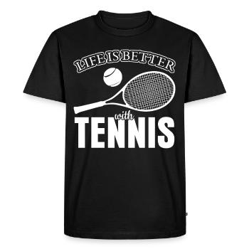 Joueur de tennis Raquette de tennis - T-shirt Premium bio Homme - noir - Devant - Nico (187cm)