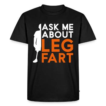 Prothèse de jambe Amputé de jambe Posez-moi la question sur le pet de jambe - T-shirt Premium bio Homme - noir - Devant - Nico (187cm)