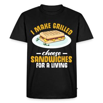 Amour Fromage Grillé Hommes Femmes - T-shirt Premium bio Homme - noir - Devant - Nico (187cm)