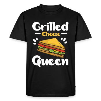 Amour Fromage Grillé Hommes Femmes - T-shirt Premium bio Homme - noir - Devant - Nico (187cm)