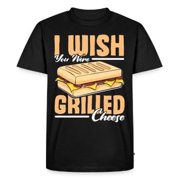 Amour Fromage Grillé Hommes Femmes - T-shirt Premium bio Homme - noir - Devant - Nico (187cm)