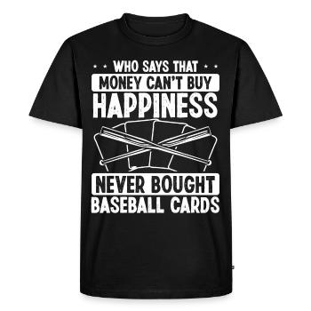 Funny Baseball Card Design - Men's Premium Organic T-Shirt - black - Front - Nico (187cm)