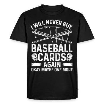 Funny Baseball Card Design - Men's Premium Organic T-Shirt - black - Front - Nico (187cm)