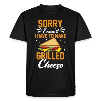 Amour Fromage Grillé Hommes Femmes - T-shirt Premium bio Homme - noir - Devant - Nico (187cm)