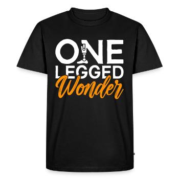 Prosthetic leg One Legged Wonder - Men's Premium Organic T-Shirt - black - Front - Nico (187cm)