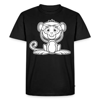 Singe mignon Singe - T-shirt Premium bio Homme - noir - Devant - Nico (187cm)