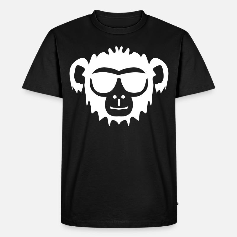 Affe mit Sonnenbrille Affen - Männer Premium Bio T-Shirt - Schwarz