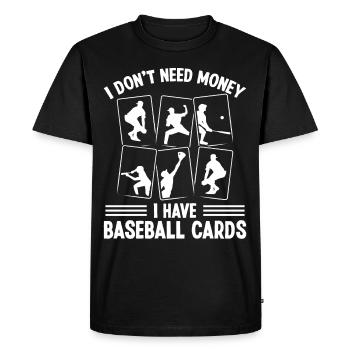 Funny Baseball Card Design - Men's Premium Organic T-Shirt - black - Front - Nico (187cm)
