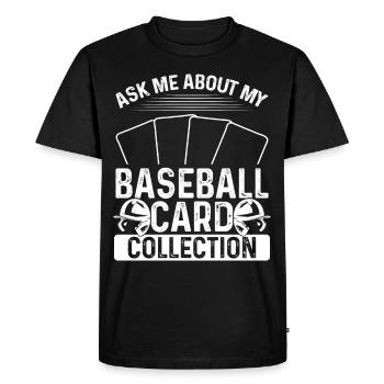 Funny Baseball Card Design - Men's Premium Organic T-Shirt - black - Front - Nico (187cm)