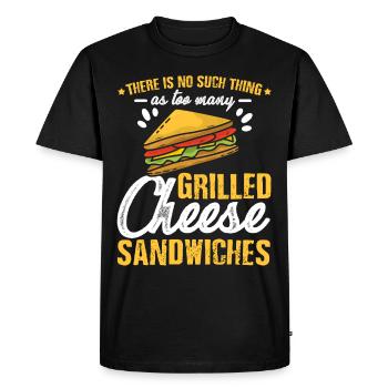 Amour Fromage Grillé Hommes Femmes - T-shirt Premium bio Homme - noir - Devant - Nico (187cm)
