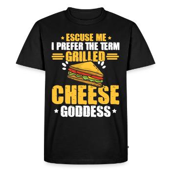 Amour Fromage Grillé Hommes Femmes - T-shirt Premium bio Homme - noir - Devant - Nico (187cm)