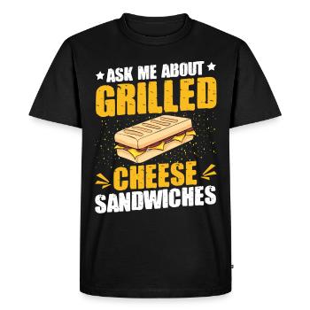 Amour Fromage Grillé Hommes Femmes - T-shirt Premium bio Homme - noir - Devant - Nico (187cm)