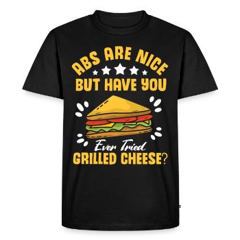 Amour Fromage Grillé Hommes Femmes - T-shirt Premium bio Homme - noir - Devant - Nico (187cm)