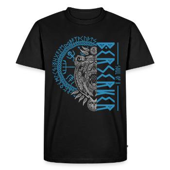 Berserker Bear Viking Warrior Runes Design - T-shirt Premium bio Homme - noir - Devant - Nico (187cm)