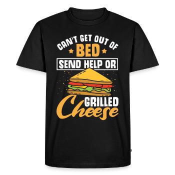 Amour Fromage Grillé Hommes Femmes - T-shirt Premium bio Homme - noir - Devant - Nico (187cm)
