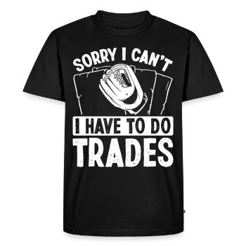 Funny Baseball Card Design - Men's Premium Organic T-Shirt - black - Front - Nico (187cm)