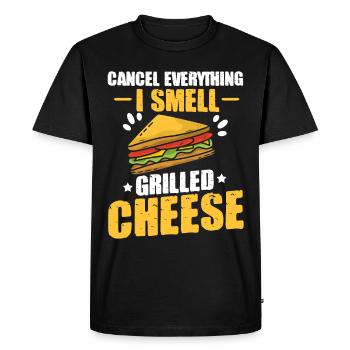 Amour Fromage Grillé Hommes Femmes - T-shirt Premium bio Homme - noir - Devant - Nico (187cm)
