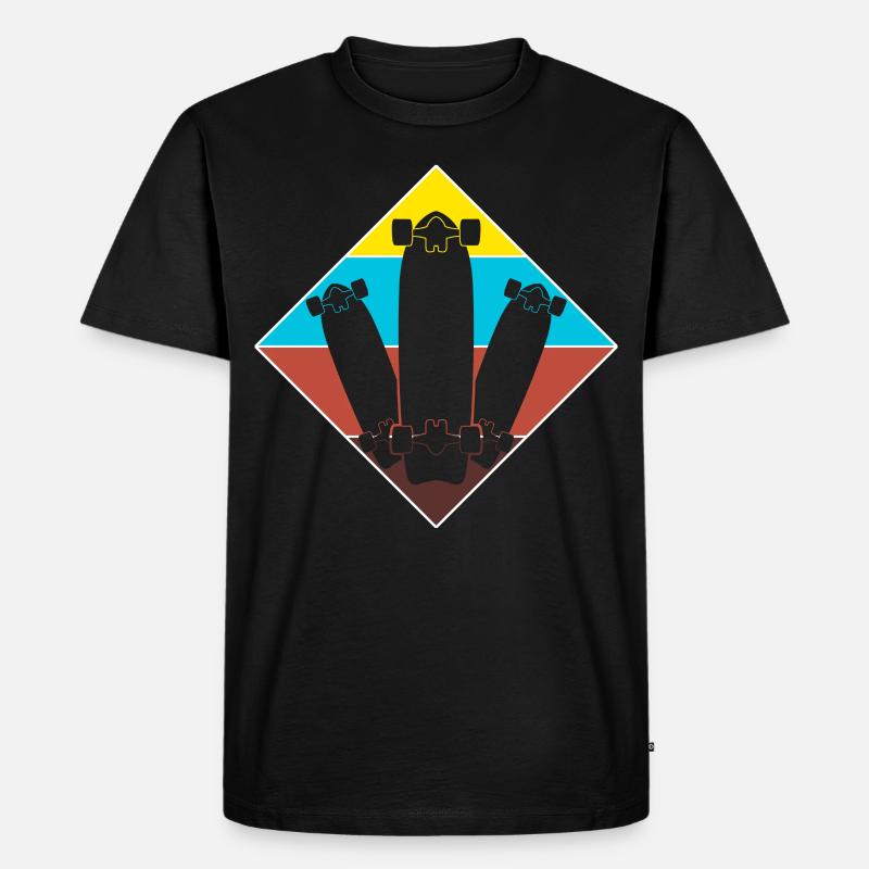 Longboard Longboarder Longboarding - Männer Premium Bio T-Shirt - Schwarz