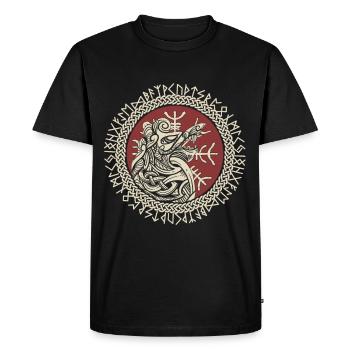 Fenrir Viking Wolf Fenris Wolf Viking Compass - Men's Premium Organic T-Shirt - black - Front - Nico (187cm)