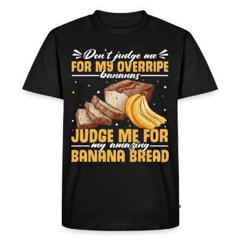 Drôle de vêtements de cuisson au pain aux bananes - T-shirt Premium bio Homme - noir - Devant - Nico (187cm)