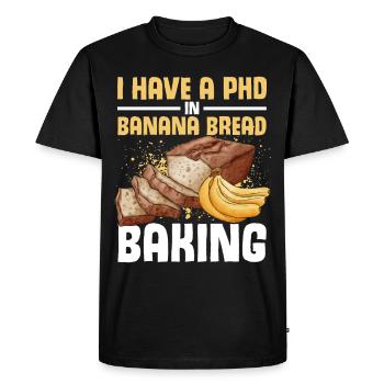 Drôle de vêtements de cuisson au pain aux bananes - T-shirt Premium bio Homme - noir - Devant - Nico (187cm)