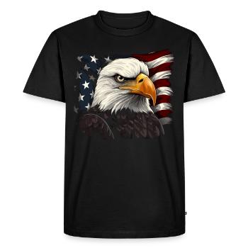 Patriotic USA Eagle | Joyeux 4 juillet - T-shirt Premium bio Homme - noir - Devant - Nico (187cm)